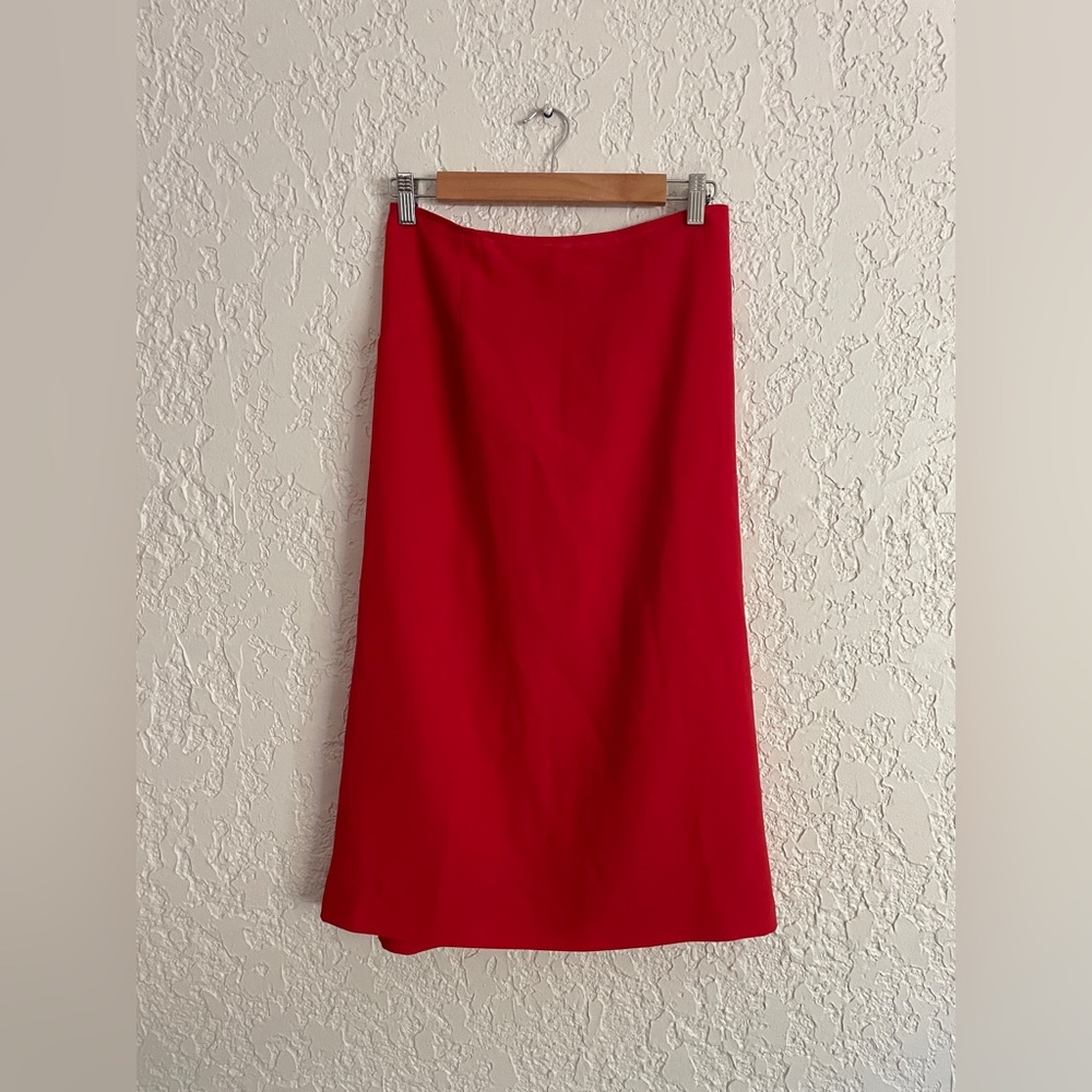 JIL SANDER® RARE Vintage Y2K Red Satin Skirt size 34 / XS - Picture 1 of 12